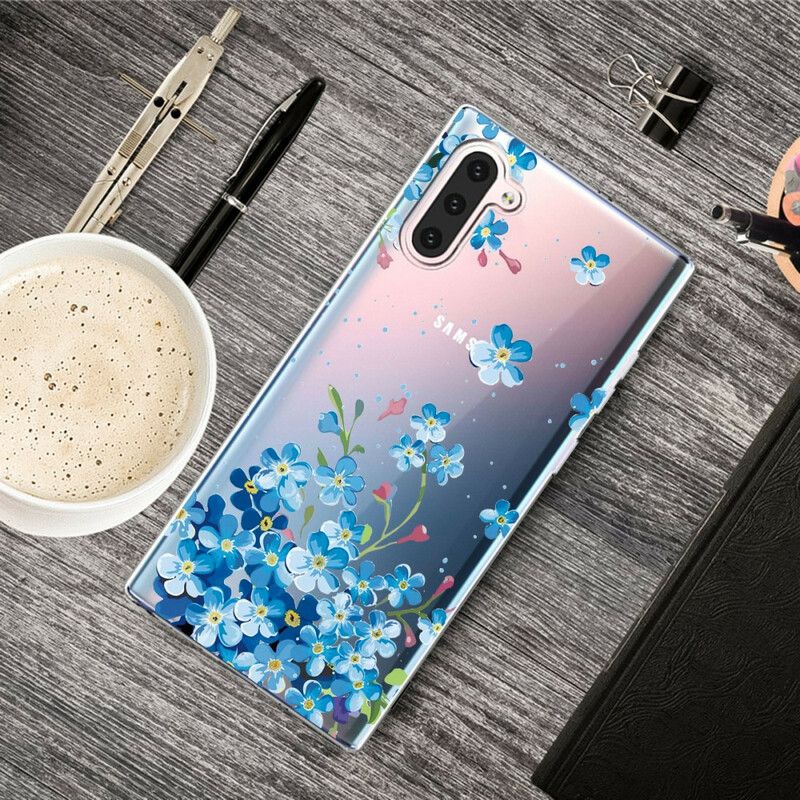 Cover Samsung Galaxy Note 10 Blå Blomster