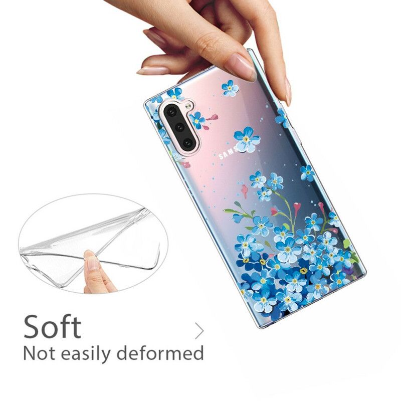 Cover Samsung Galaxy Note 10 Blå Blomster