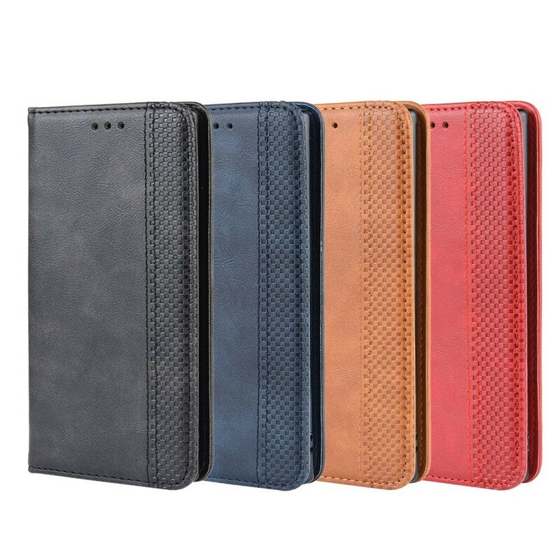 Cover Samsung Galaxy Note 10 Flip Cover Vintage Stiliseret Lædereffekt