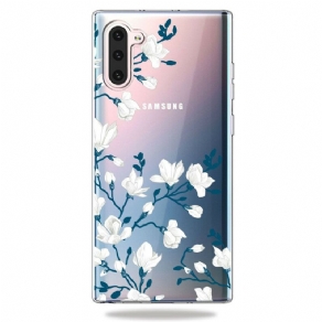 Cover Samsung Galaxy Note 10 Hvide Blomster