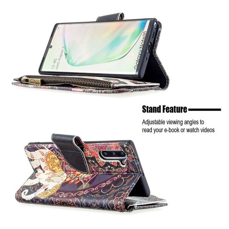 Flip Cover Samsung Galaxy Note 10 Elefant Lynlåslomme