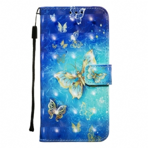 Flip Cover Samsung Galaxy Note 10 Gyldne Sommerfugle