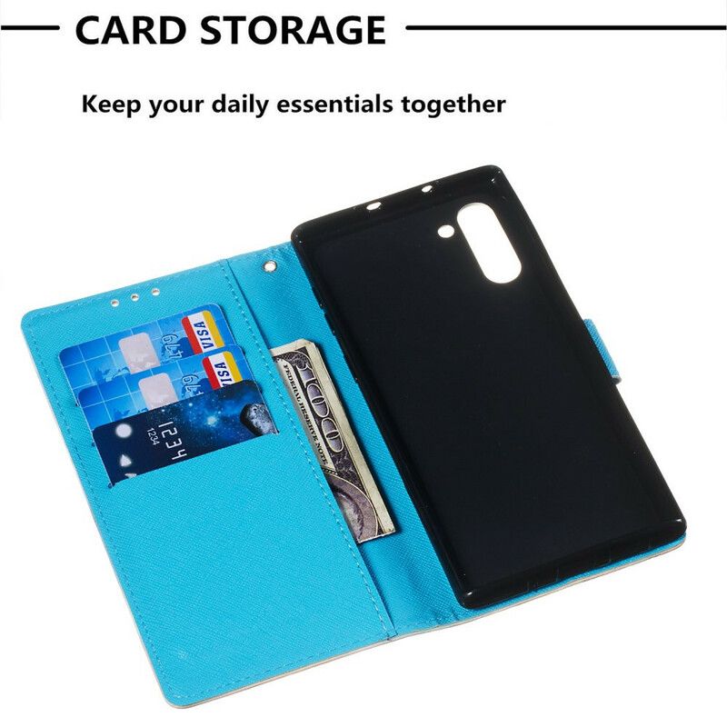 Flip Cover Samsung Galaxy Note 10 Gyldne Sommerfugle