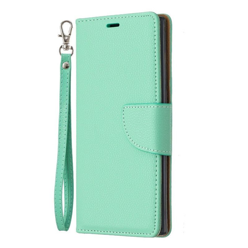 Flip Cover Samsung Galaxy Note 10 Læder Cover Litchi Flap Skrå