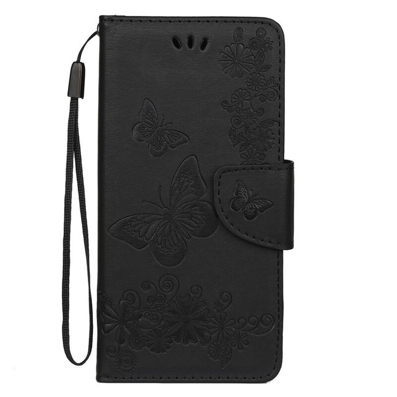 Flip Cover Samsung Galaxy Note 10 Med Snor Pragtsomme Remsommerfugle