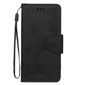 Flip Cover Samsung Galaxy Note 10 Med Snor Pragtsomme Remsommerfugle