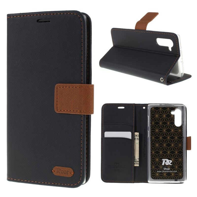 Flip Cover Samsung Galaxy Note 10 Tofarvet Stof