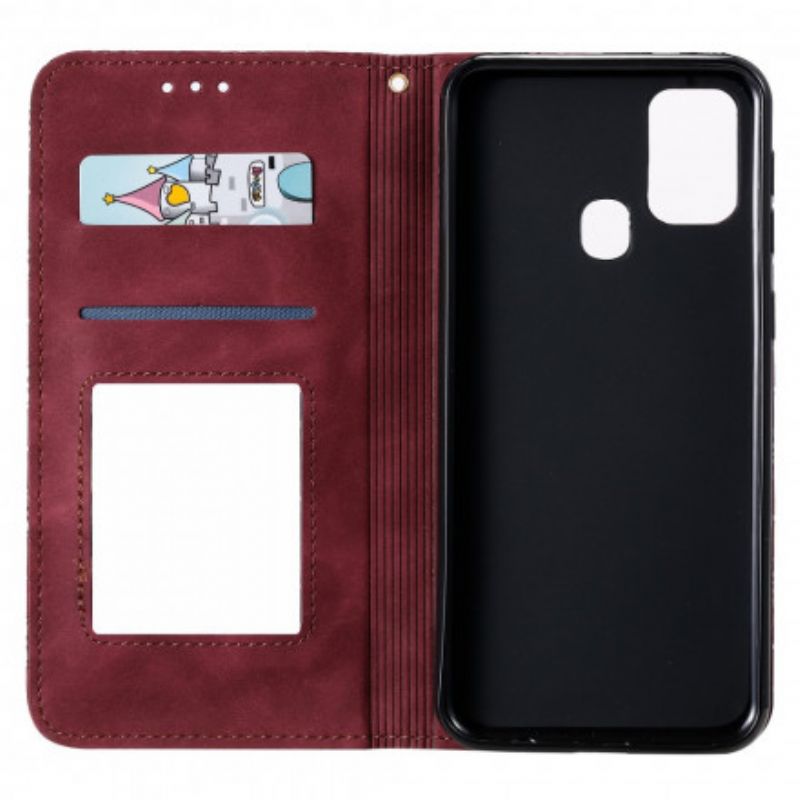 Cover Samsung Galaxy M31 Flip Cover Barokke Blomster