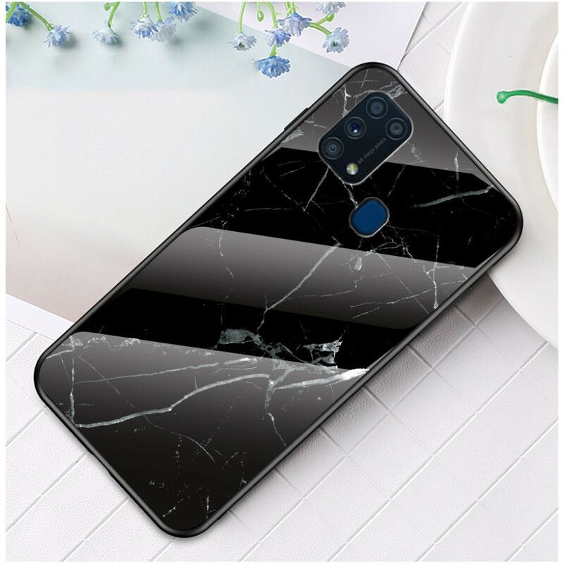 Cover Samsung Galaxy M31 Premium Farve Hærdet Glas