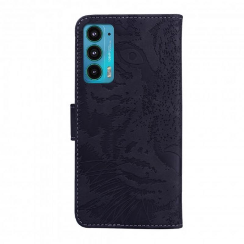 Flip Cover Motorola Edge 20 Tiger Ansigtstryk