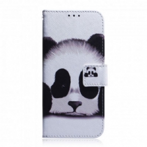 Læder Cover Motorola Edge 20 Panda Ansigt