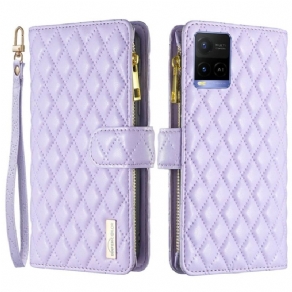 Flip Cover Vivo Y21s Binfen Farvestil Quiltet