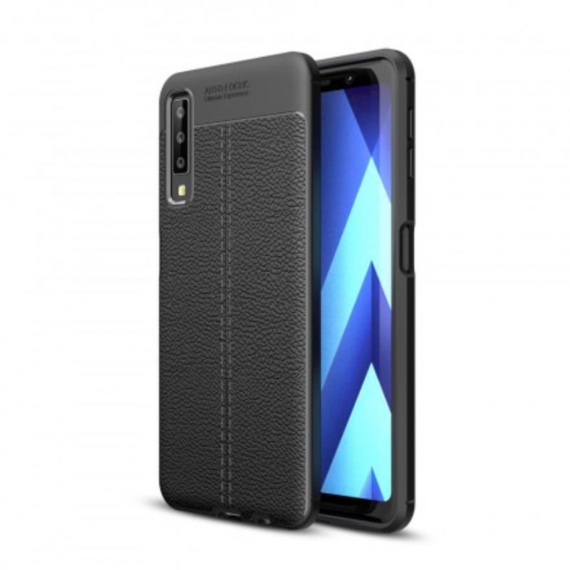 Cover Samsung Galaxy A7 Dobbelt Linje Litchi Lædereffekt