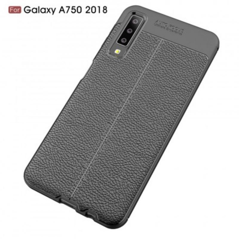 Cover Samsung Galaxy A7 Dobbelt Linje Litchi Lædereffekt