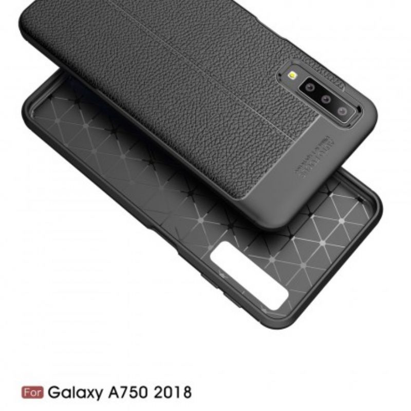 Cover Samsung Galaxy A7 Dobbelt Linje Litchi Lædereffekt