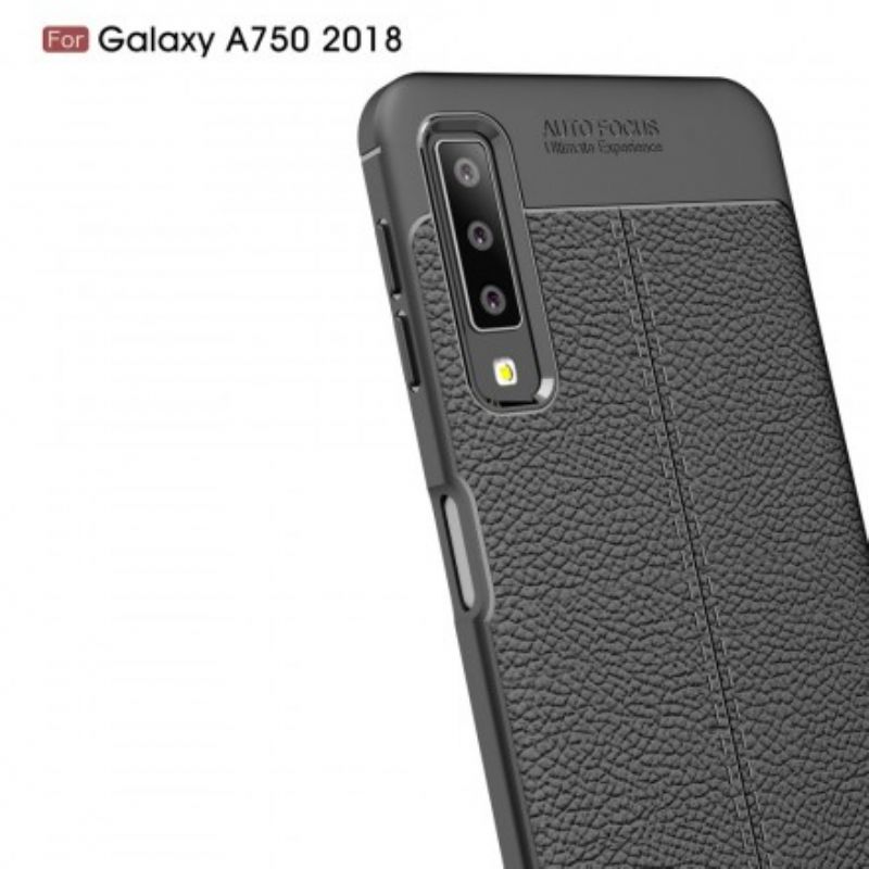 Cover Samsung Galaxy A7 Dobbelt Linje Litchi Lædereffekt