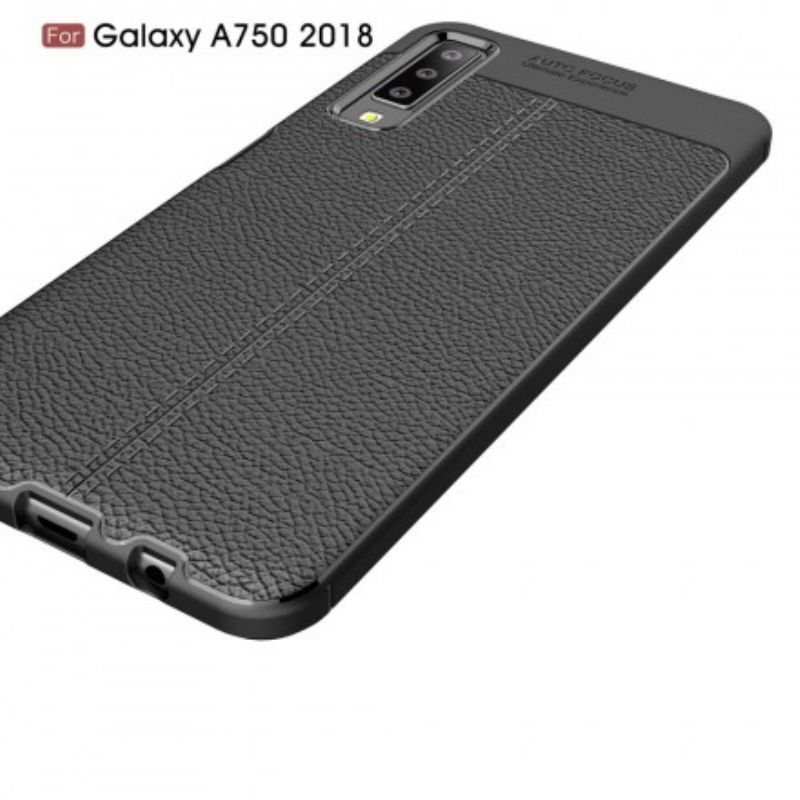 Cover Samsung Galaxy A7 Dobbelt Linje Litchi Lædereffekt