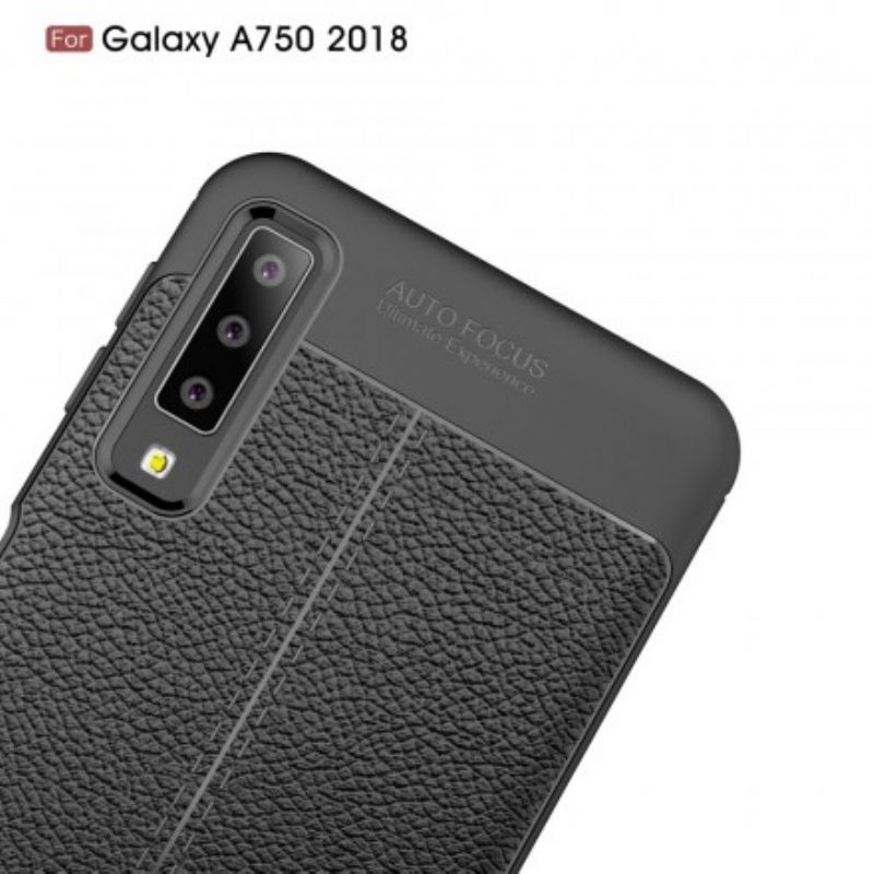 Cover Samsung Galaxy A7 Dobbelt Linje Litchi Lædereffekt