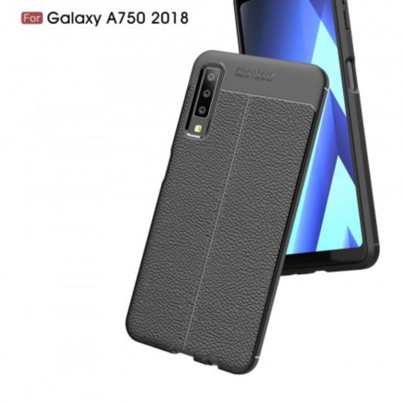 Cover Samsung Galaxy A7 Dobbelt Linje Litchi Lædereffekt