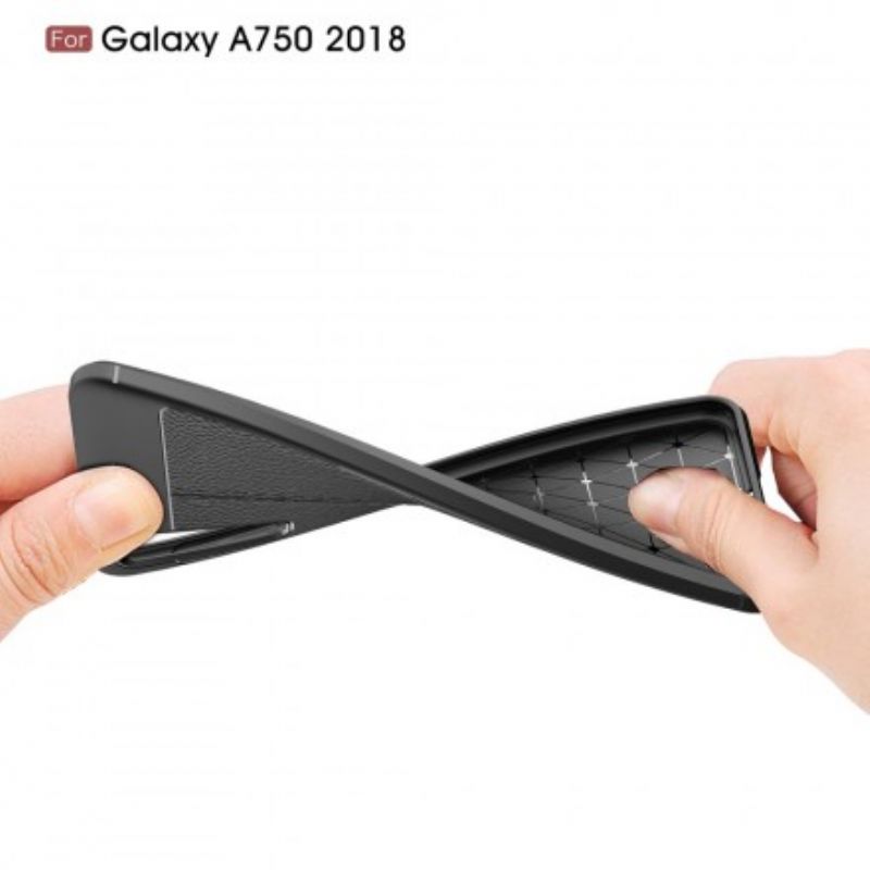 Cover Samsung Galaxy A7 Dobbelt Linje Litchi Lædereffekt