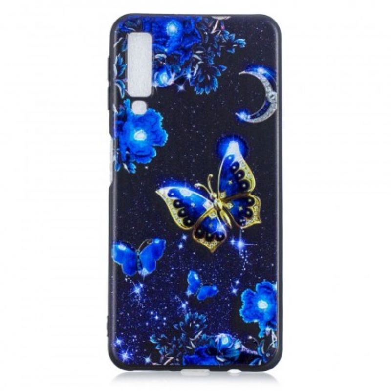 Cover Samsung Galaxy A7 Gylden Sommerfugl