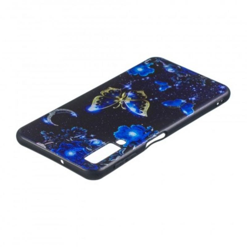 Cover Samsung Galaxy A7 Gylden Sommerfugl