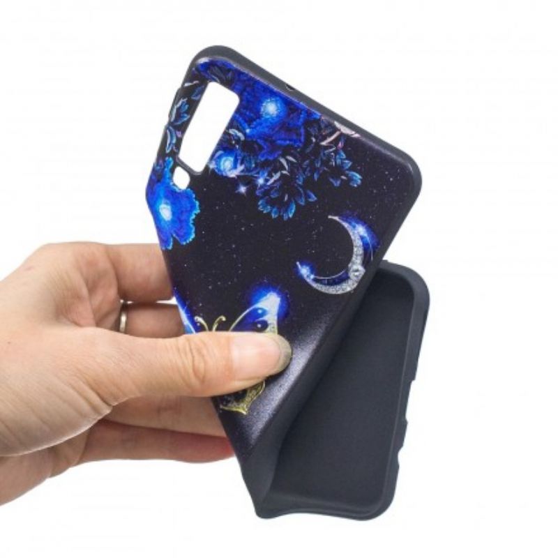 Cover Samsung Galaxy A7 Gylden Sommerfugl