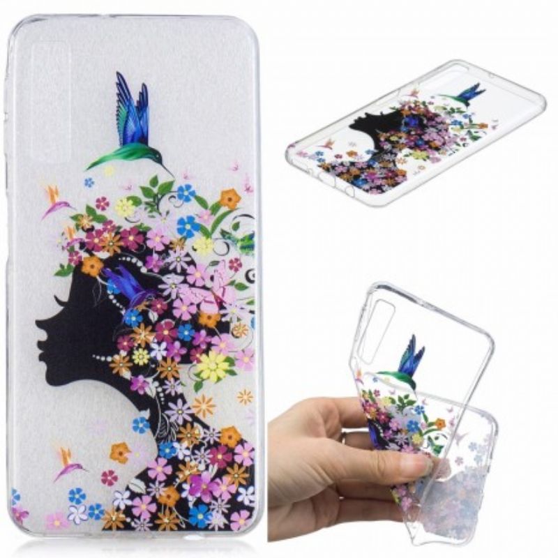 Cover Samsung Galaxy A7 Transparent Blomsterpige