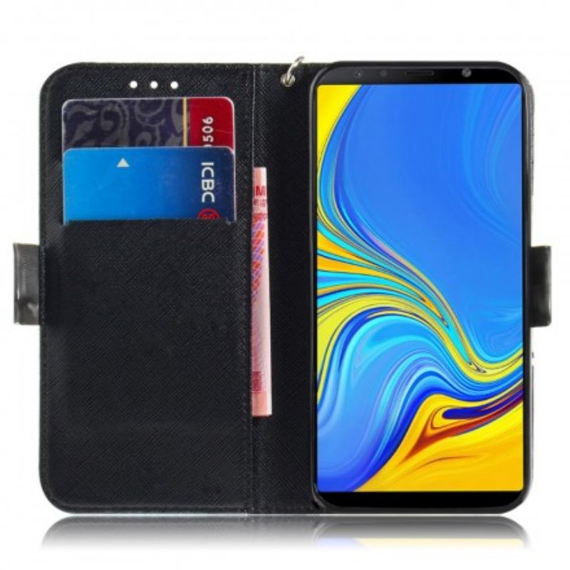 Flip Cover Samsung Galaxy A7 Med Snor Grå Strappy Kat