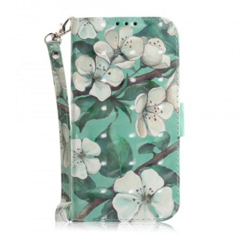 Flip Cover Samsung Galaxy A7 Med Snor Thong Blomstergren