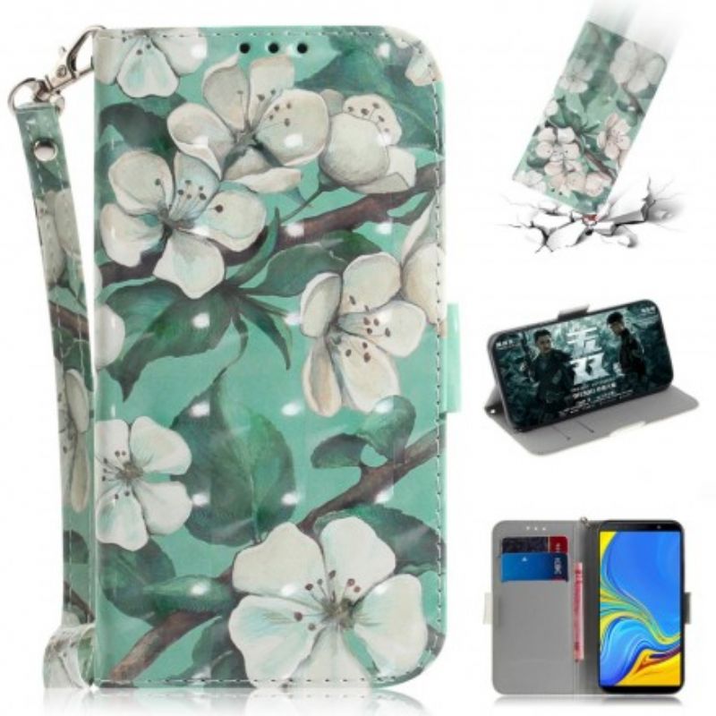 Flip Cover Samsung Galaxy A7 Med Snor Thong Blomstergren