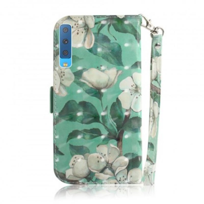 Flip Cover Samsung Galaxy A7 Med Snor Thong Blomstergren