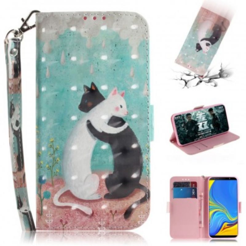 Flip Cover Samsung Galaxy A7 Med Snor Thong Cat Friends