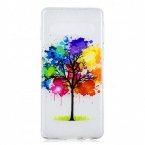 Cover Samsung Galaxy S10 Akvareltræ Sømløs