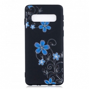 Cover Samsung Galaxy S10 Blå Blomster