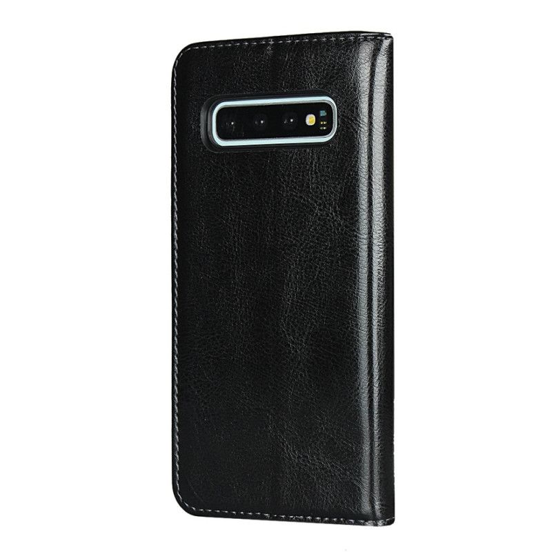 Cover Samsung Galaxy S10 Flip Cover Ægte Læder