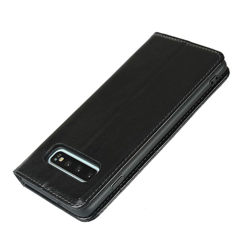 Cover Samsung Galaxy S10 Flip Cover Ægte Læder