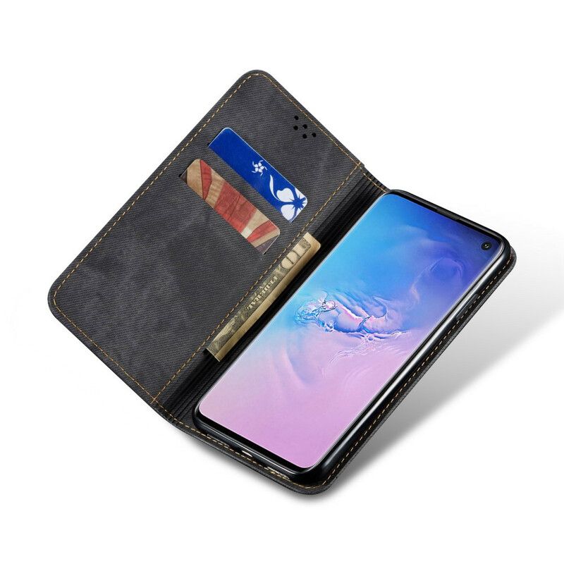 Cover Samsung Galaxy S10 Flip Cover Denimstof