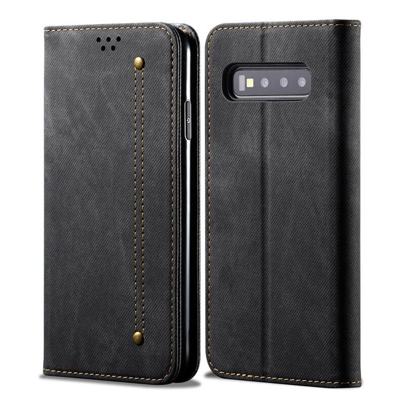 Cover Samsung Galaxy S10 Flip Cover Denimstof