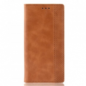 Cover Samsung Galaxy S10 Flip Cover Vintage Stiliseret Lædereffekt