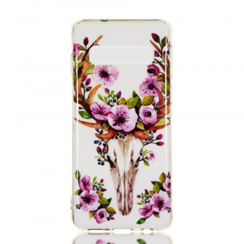 Cover Samsung Galaxy S10 Fluorescerende Blomsterelg