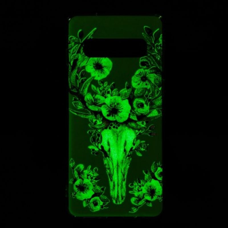 Cover Samsung Galaxy S10 Fluorescerende Blomsterelg