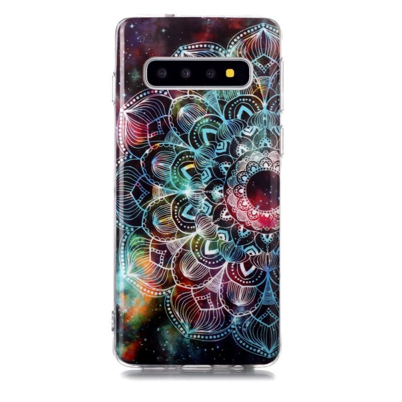 Cover Samsung Galaxy S10 Fluorescerende Farverig Mandala