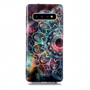 Cover Samsung Galaxy S10 Fluorescerende Farverig Mandala