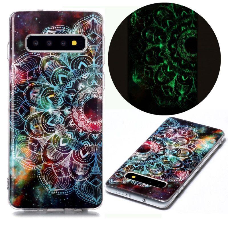 Cover Samsung Galaxy S10 Fluorescerende Farverig Mandala