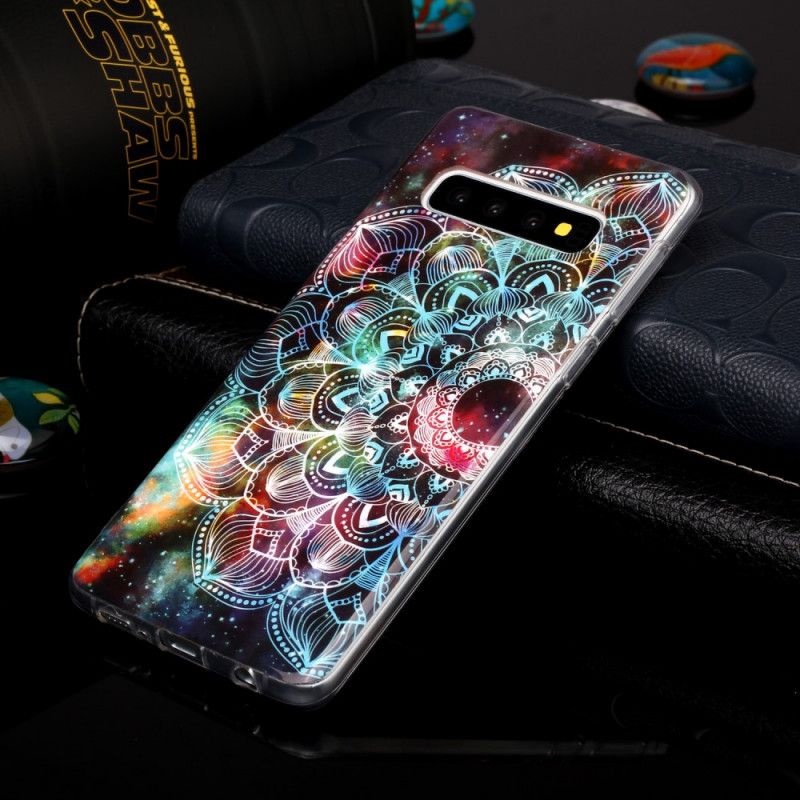 Cover Samsung Galaxy S10 Fluorescerende Farverig Mandala