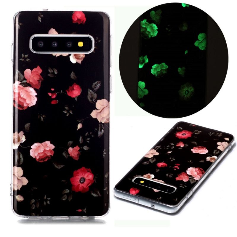 Cover Samsung Galaxy S10 Fluorescerende Frihedsblomster