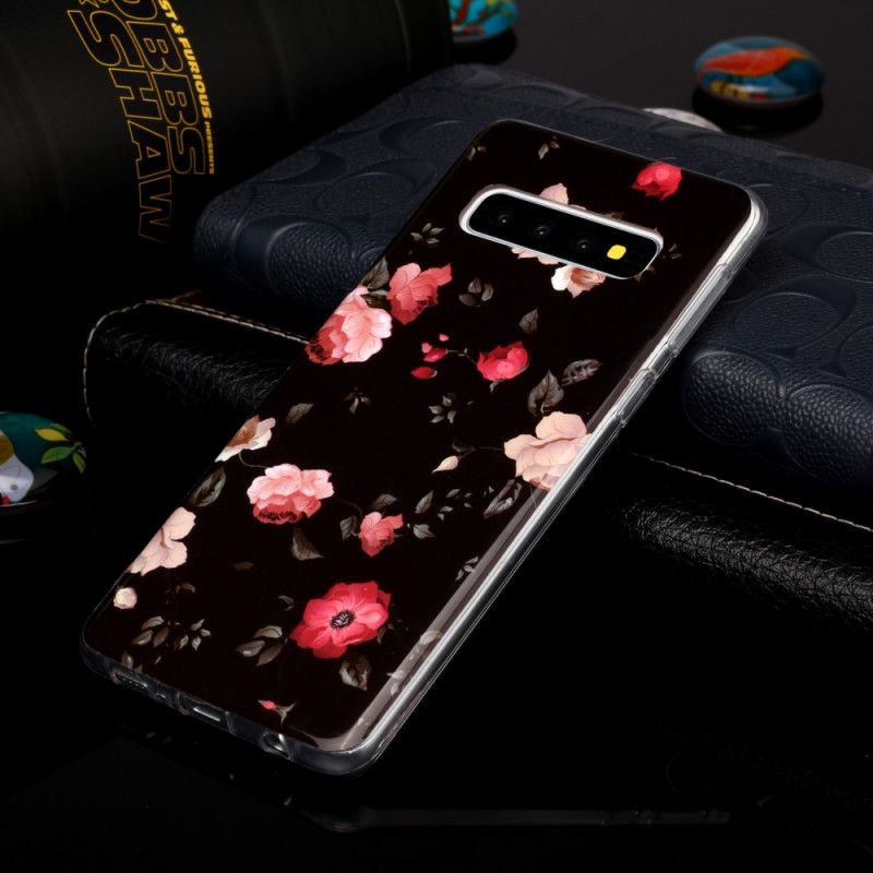 Cover Samsung Galaxy S10 Fluorescerende Frihedsblomster