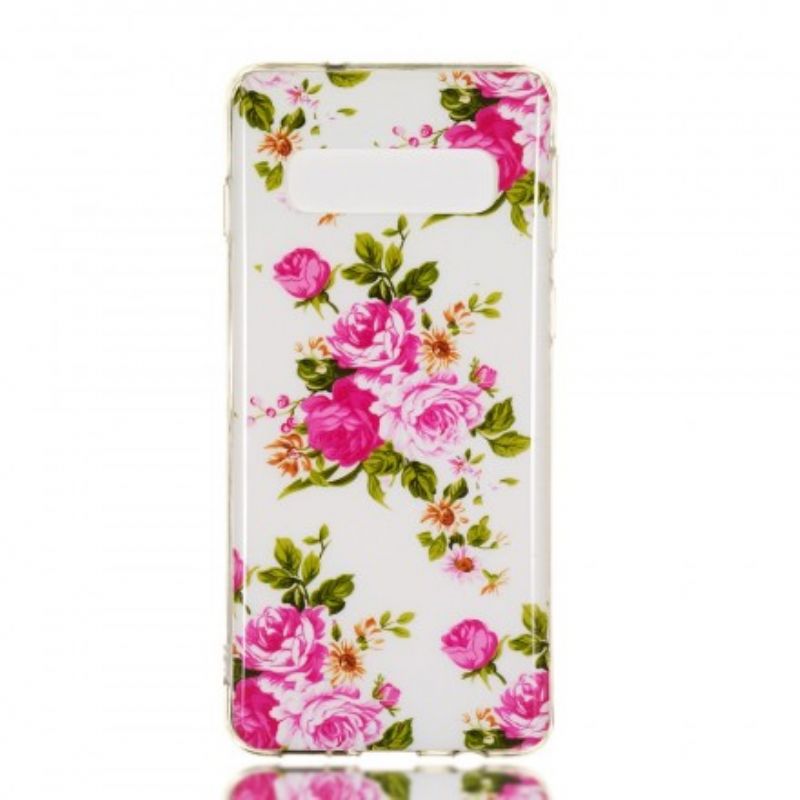 Cover Samsung Galaxy S10 Fluorescerende Frihedsblomster