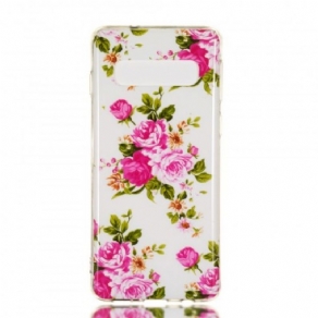 Cover Samsung Galaxy S10 Fluorescerende Frihedsblomster